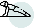 Icon depicting the plank pose