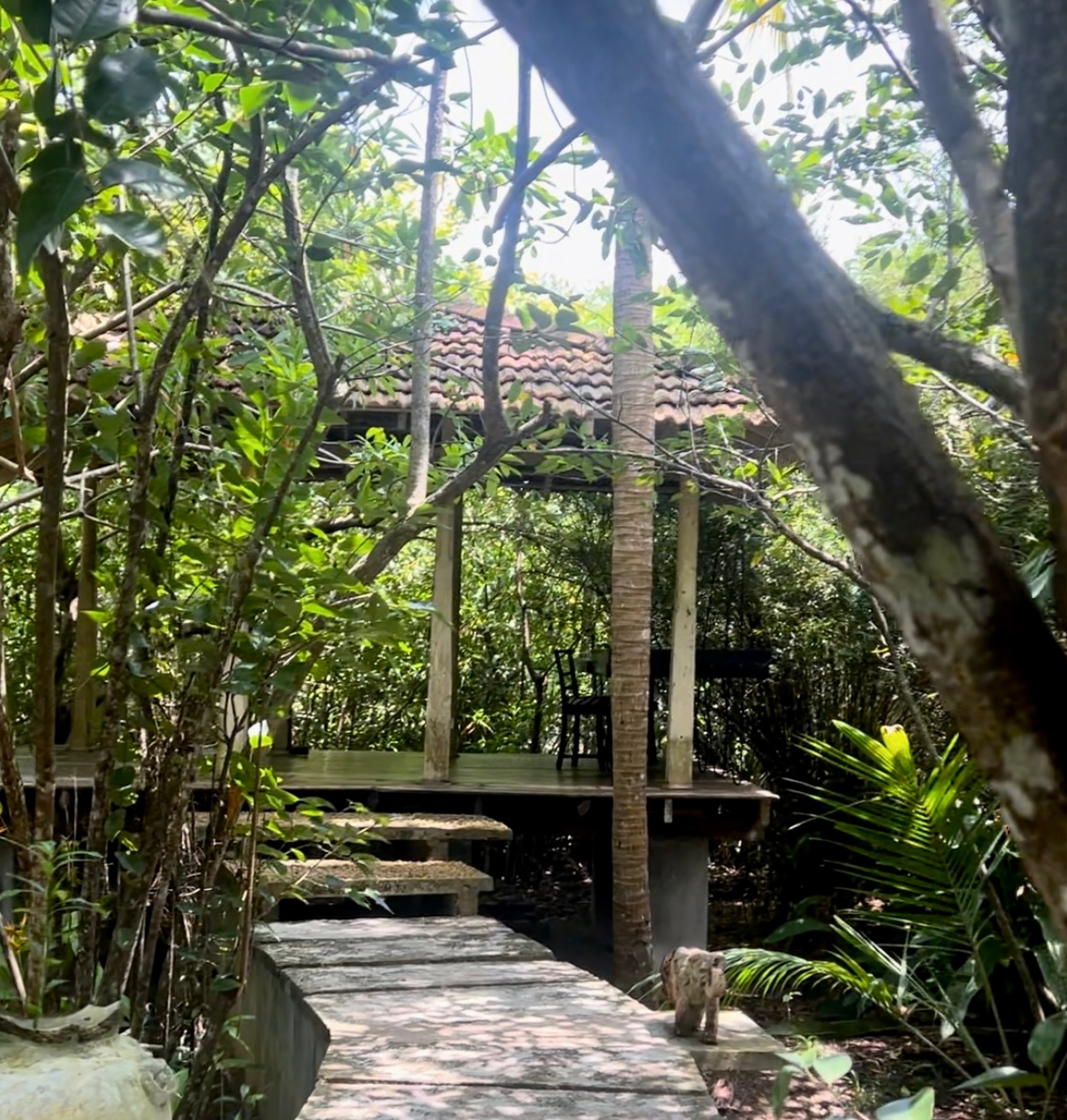 A deck in the Yoga Retreat Resort