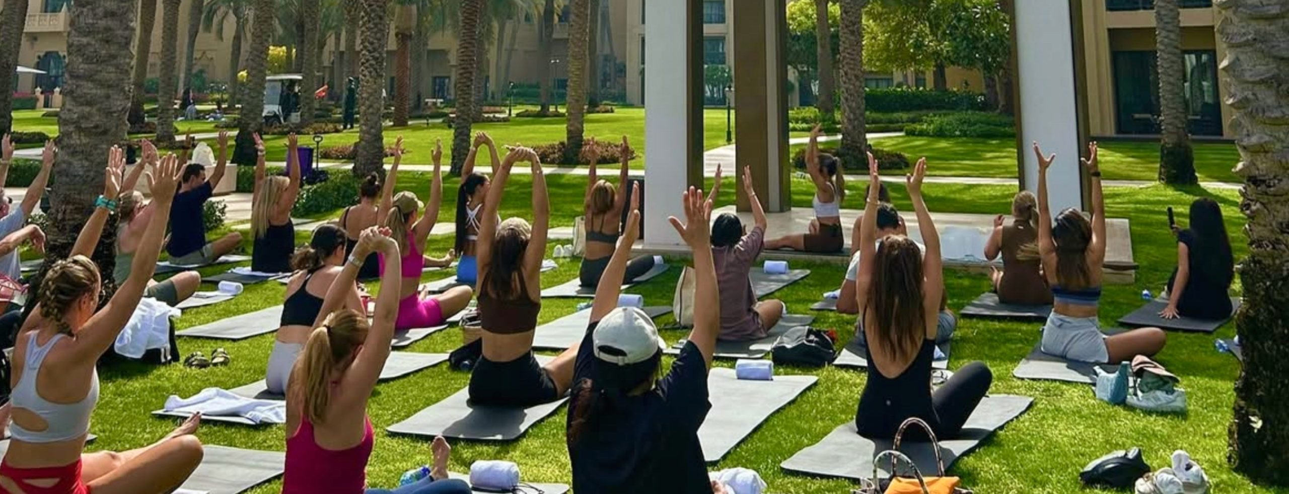 Corporate wellness session in Dubai with guided meditation and sound healing for employees